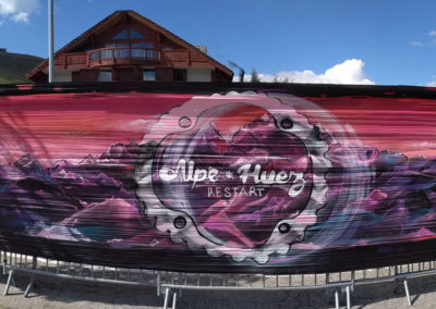 Graff éphémère sur cellophane pour l'Alpe Huez