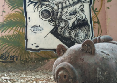 Fresque d'un guerrier en Indonésie